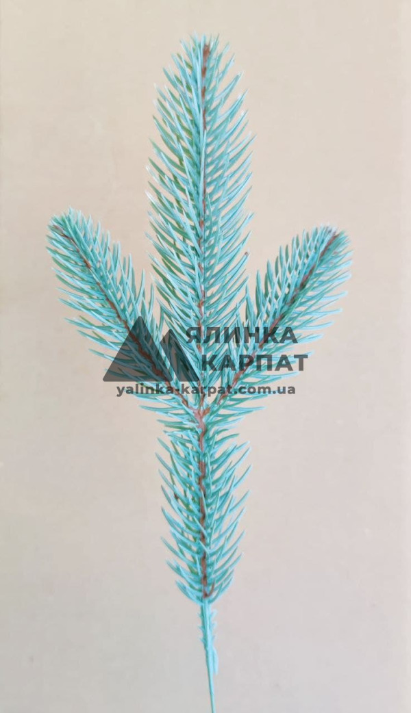 Гілка ялинки лита штучна №10 блакитна (1 ящик 700 штук)