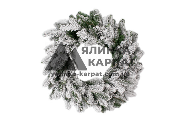 Вінок Литий Ковалівський засніжений 60 см.