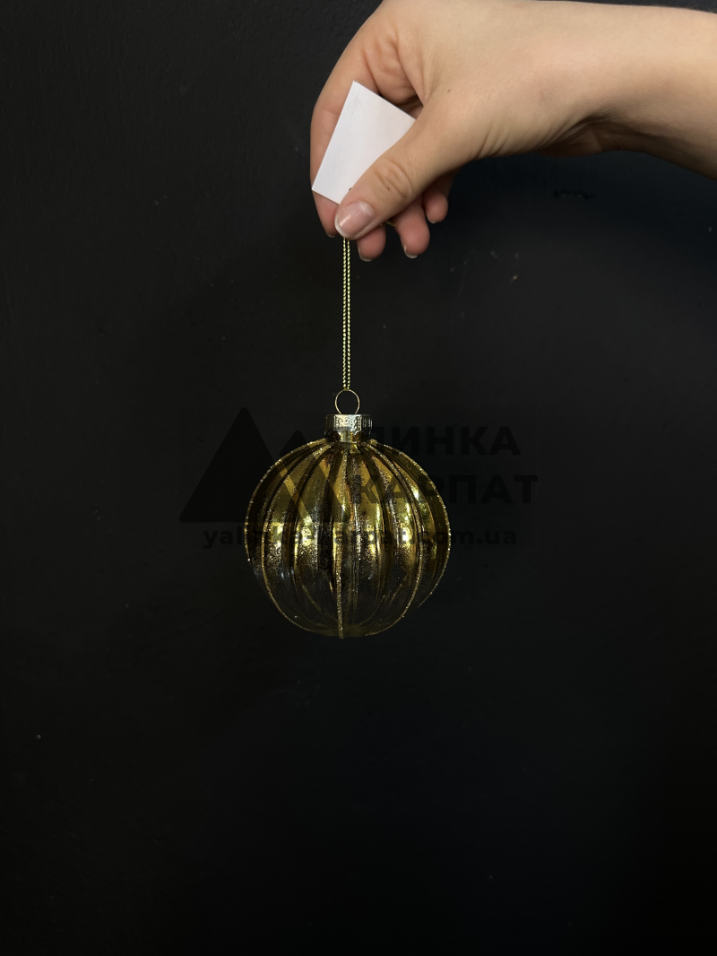 Скляна куля Gold  Прозора позолочена, Код товару:YUE30018-4