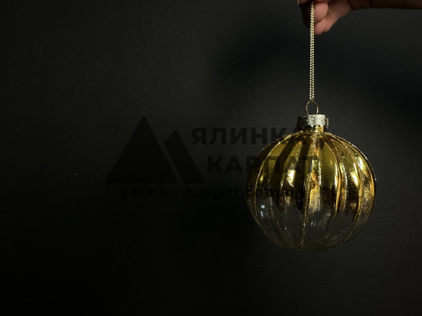Скляна куля Gold  Прозора позолочена, Код товару:YUE30018-4
